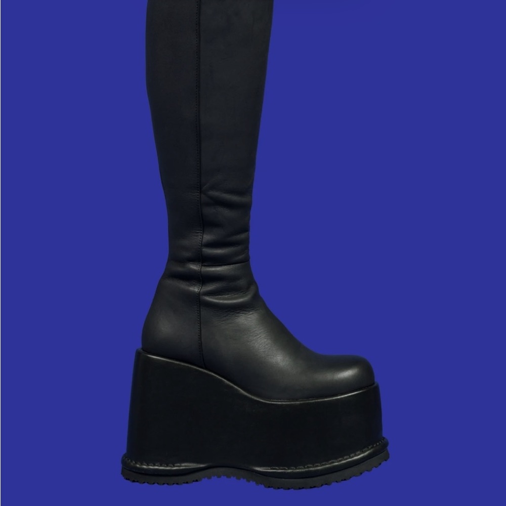 Platform Leather Unif Boots - image 1